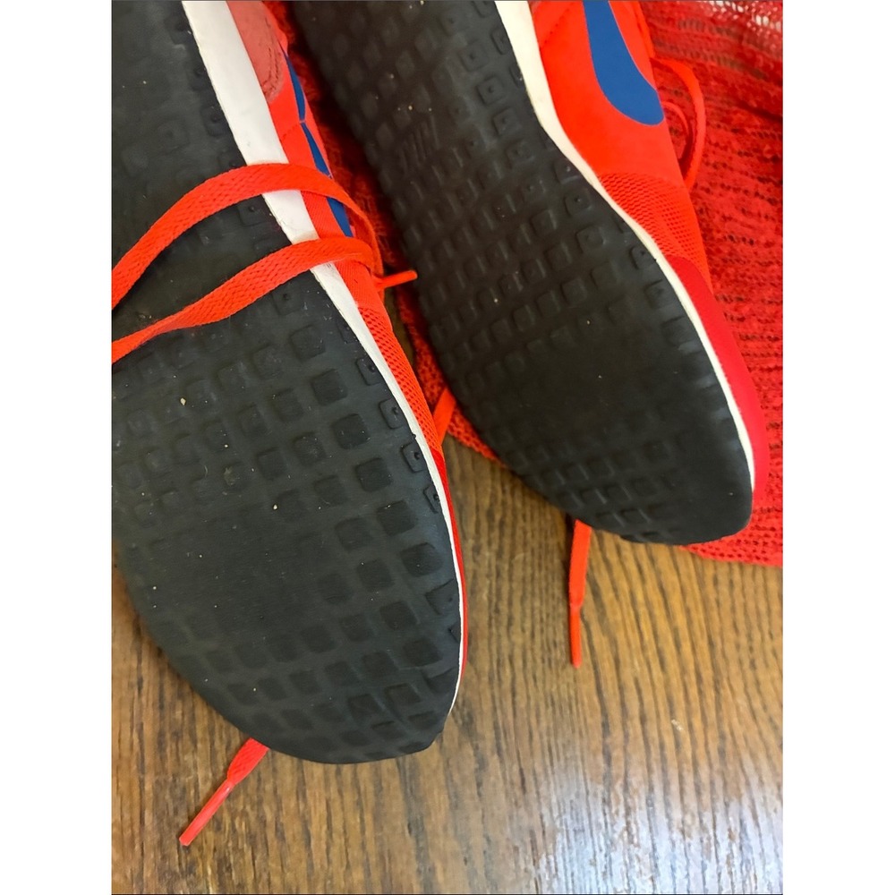 Nike Bright Orange Sneakers with Blue Swoosh 7 - Picture 5 of 6